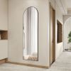 64"x21" Full Body Wall Mirror Standing Hanging or Leaning Wall-Mounted Mirrors with Stand Aluminum Alloy Frame Living Room