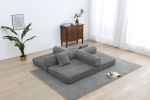 Convertible Sleeper Sofa Bed, Corduroy Folding Sofa Bed with Fixed-Shape Frame, Fold Out Floor Mattress Couch, Lazy Compression Sofa for Living Room,
