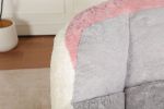 Oversized Bean Bag Chairs,Multicolor Faux Fur Couch Filled with Shredded Sponge,Large Lounger Sofa For Living Room,No Assembly Required , Black+White+