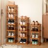 3/6/9-layer Expandable Folding Bamboo Storage Rack, Multi-layer Space-saving Storage Organizer, No Installation Required, Suitable For Various Room Ty