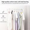 Modern Metal Garment Rack with Wheels, Space Saving Triangular Clothes Organizer with Multi-Tier Storage for Clothes and Accessories, Freestanding Rac